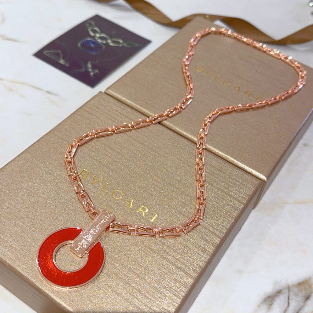 BVLGARI ネックレス ローズゴールド レッド 1色入 💎 - 画像 2