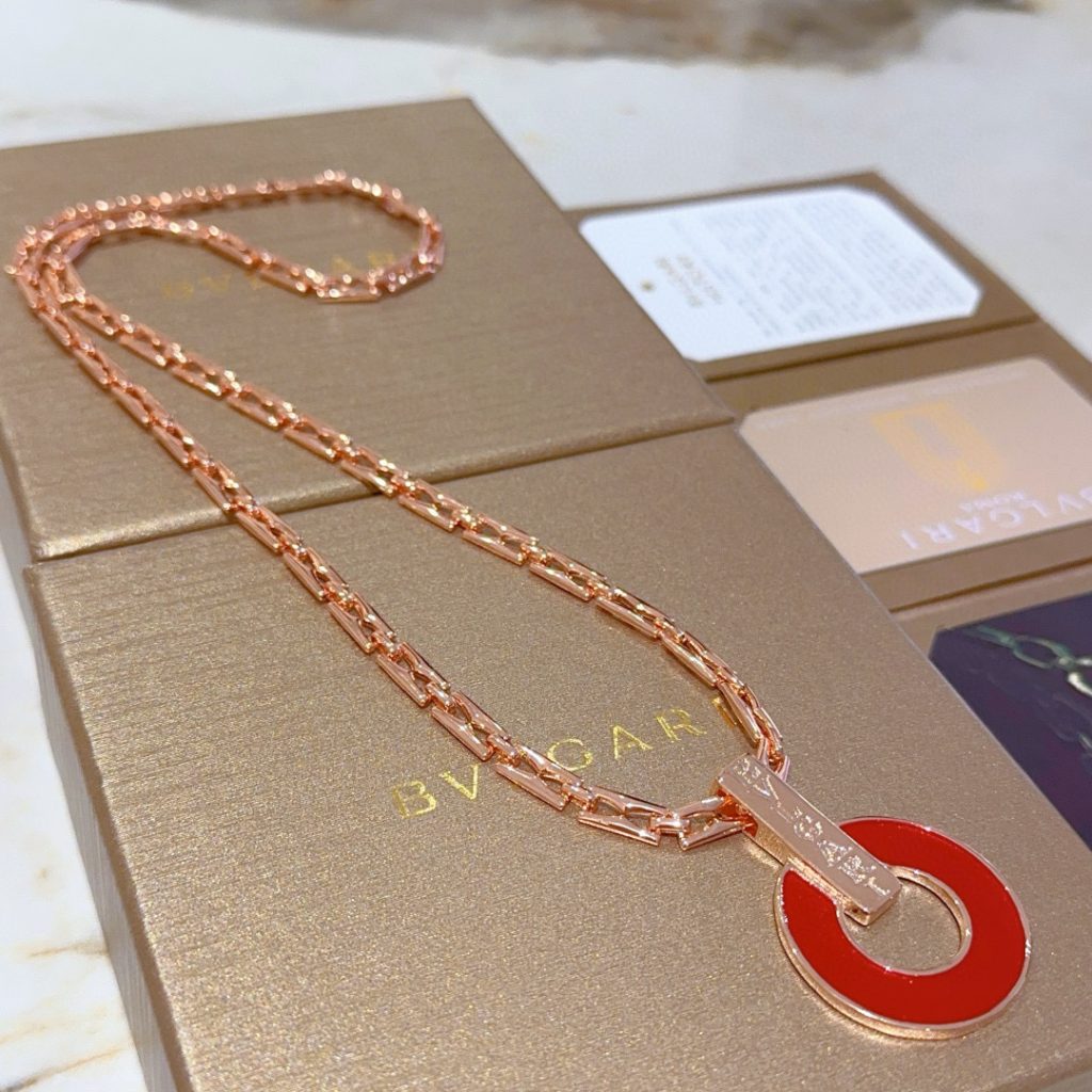 BVLGARI ネックレス ローズゴールド レッド 1色入 💎 - 画像 4