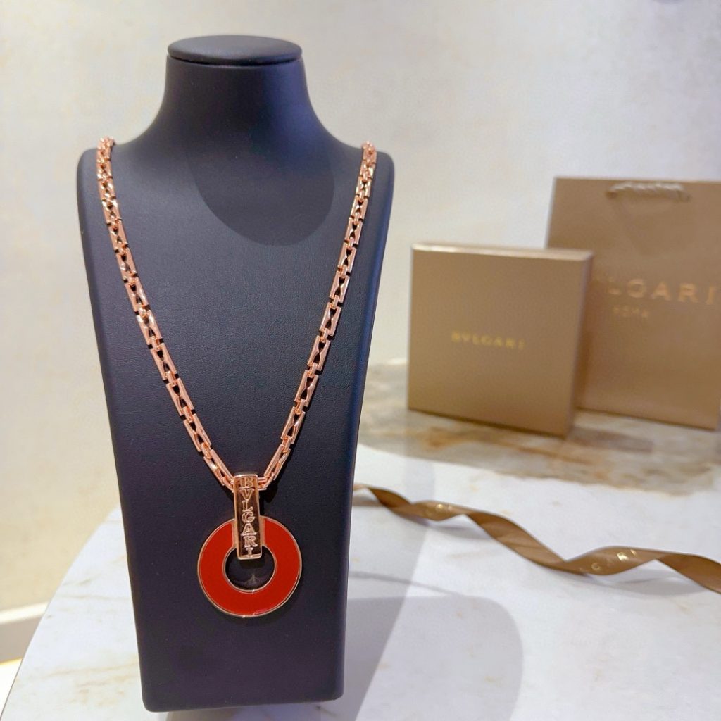 BVLGARI ネックレス ローズゴールド レッド 1色入 💎 - 画像 5