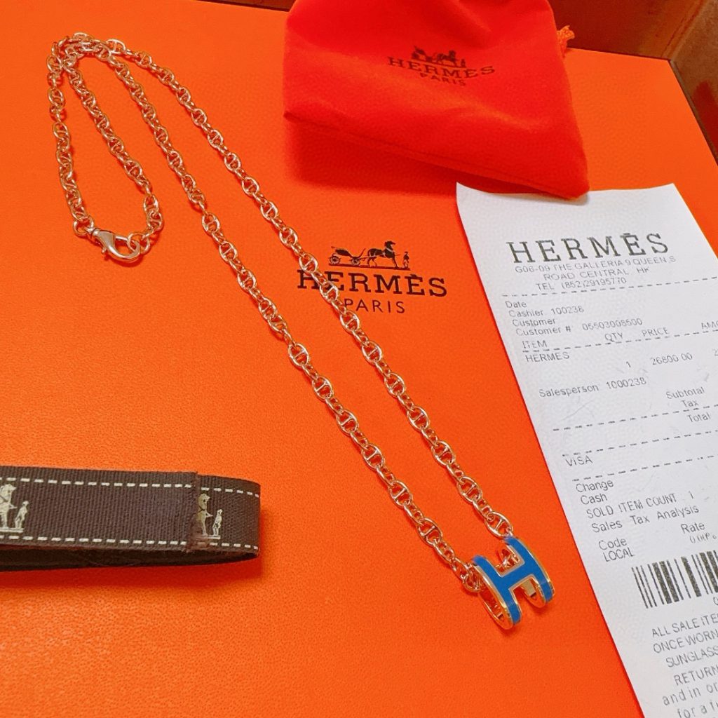 エレガントな HERMES ネックレス ローズゴールド×ブルー 1色入 💎 - 画像 2