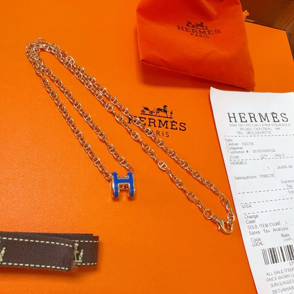 エレガントな HERMES ネックレス ローズゴールド×ブルー 1色入 💎 - 画像 5