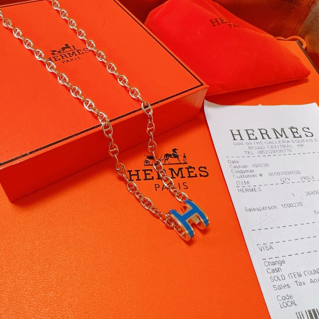 エレガントな HERMES ネックレス ローズゴールド×ブルー 1色入 💎 - 画像 8