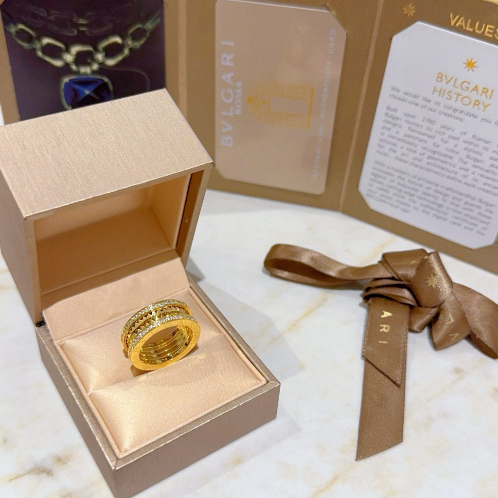 BVLGARI B.ZERO1 ロック ダイヤモンド リング 2本重ね 金 classic 💎 - 画像 4