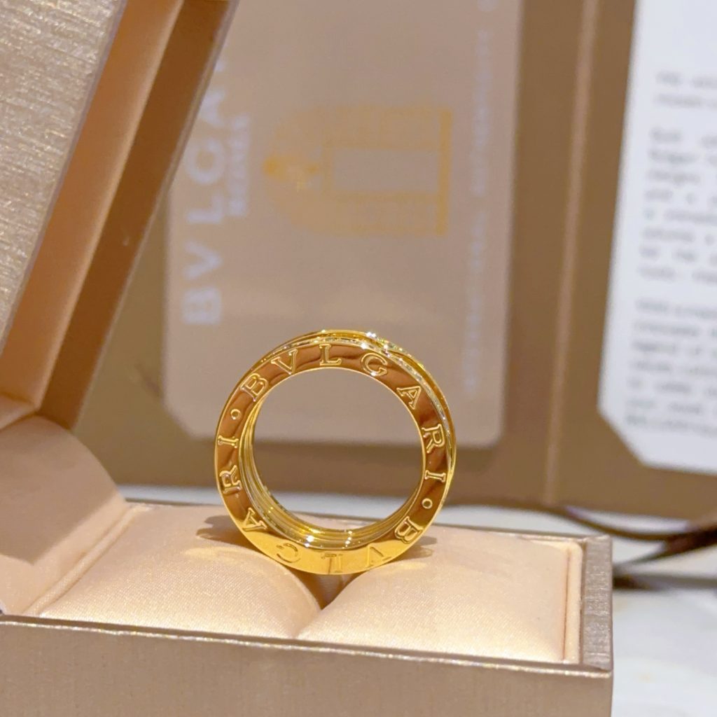 BVLGARI B.ZERO1 ロック ダイヤモンド リング 2本重ね 金 classic 💎 - 画像 7