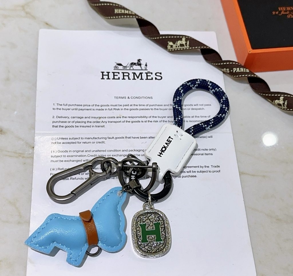 HERMES キーリング ブルー 2色入 🎁 - 画像 2
