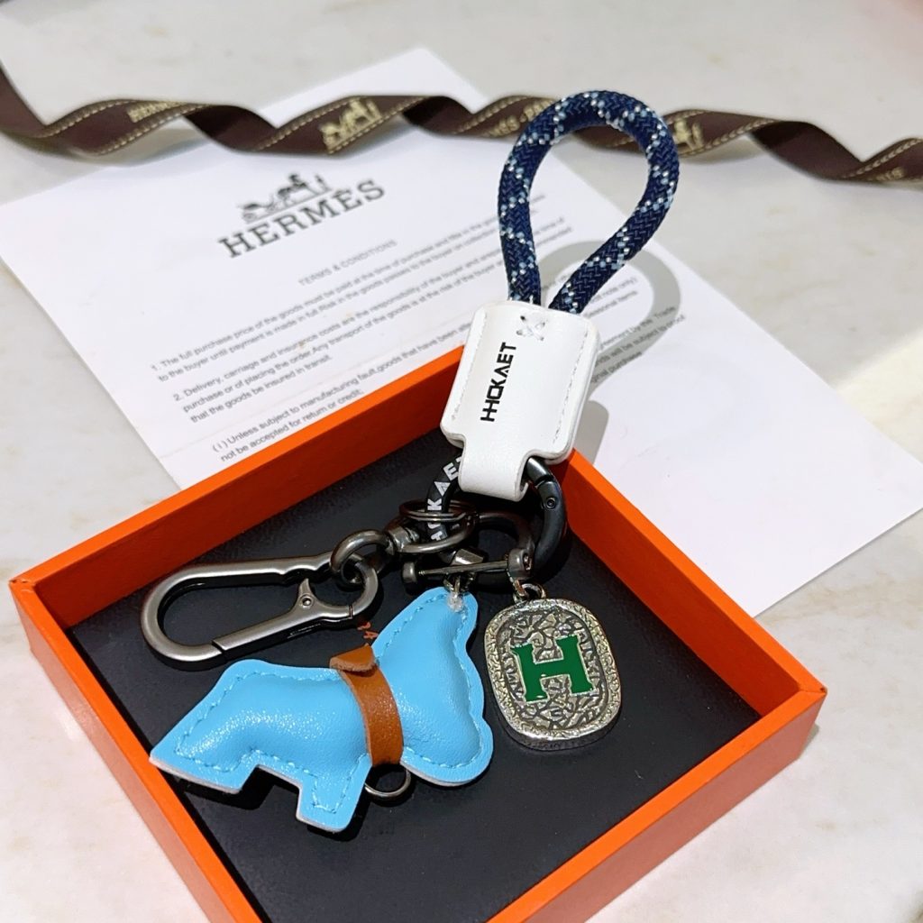 HERMES キーリング ブルー 2色入 🎁 - 画像 4