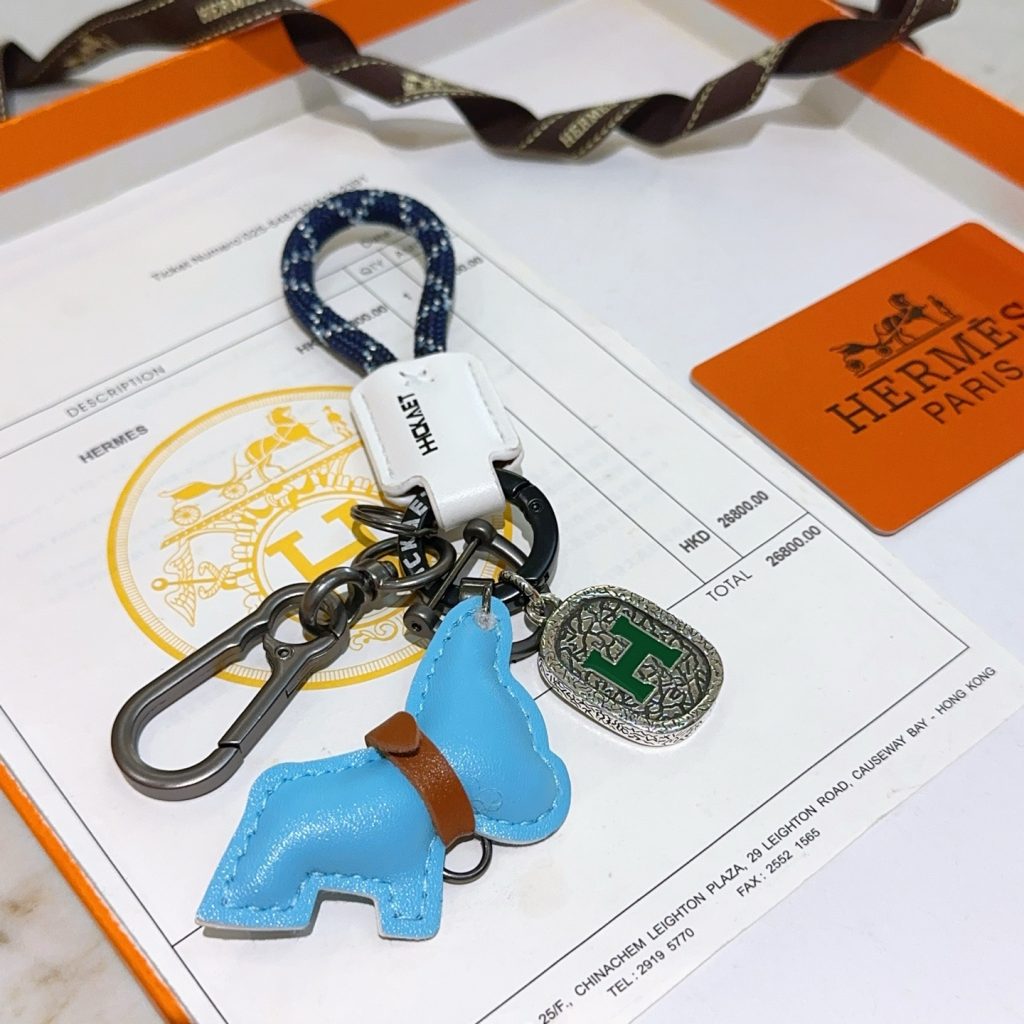 HERMES キーリング ブルー 2色入 🎁 - 画像 5