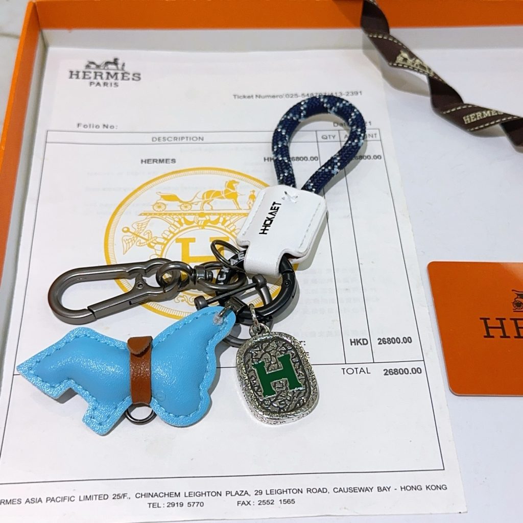 HERMES キーリング ブルー 2色入 🎁 - 画像 6