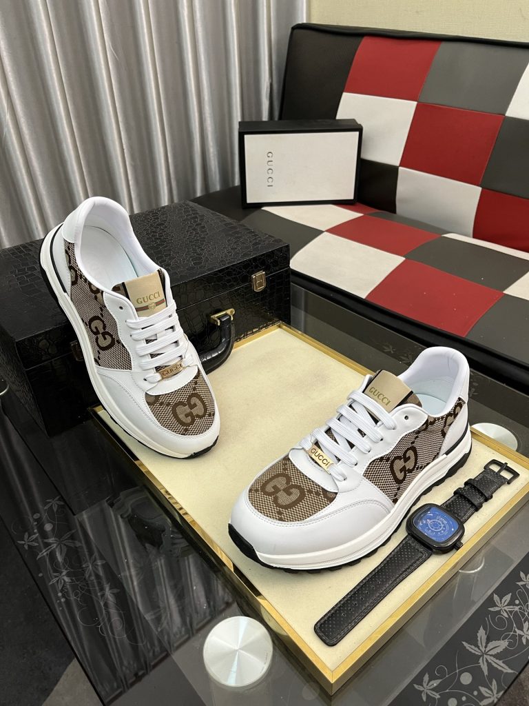 グッチ 限定 メンズ スニーカー ホワイト ブラウン 2色展開 🐎 - 画像 3