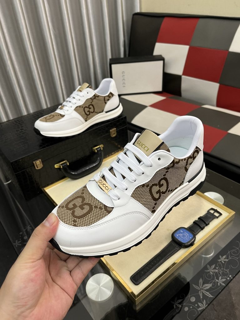 グッチ 限定 メンズ スニーカー ホワイト ブラウン 2色展開 🐎 - 画像 5