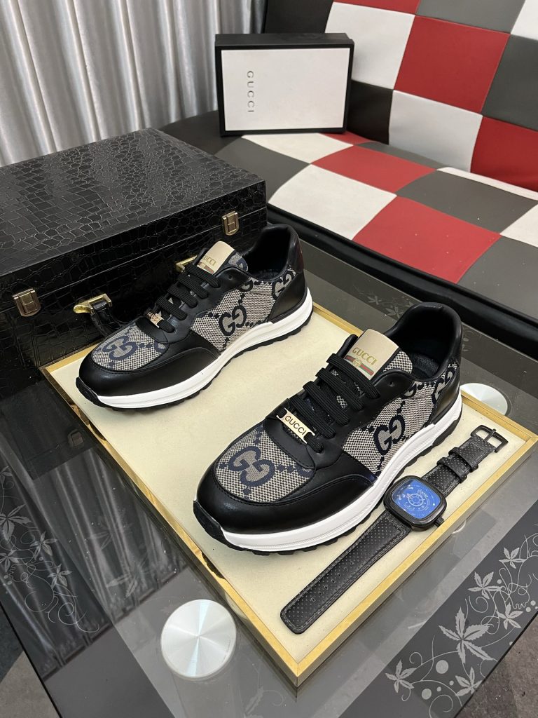 GUCCI メンズ スニーカー ブラック グレー デザイン 2色入 ✨ - 画像 2