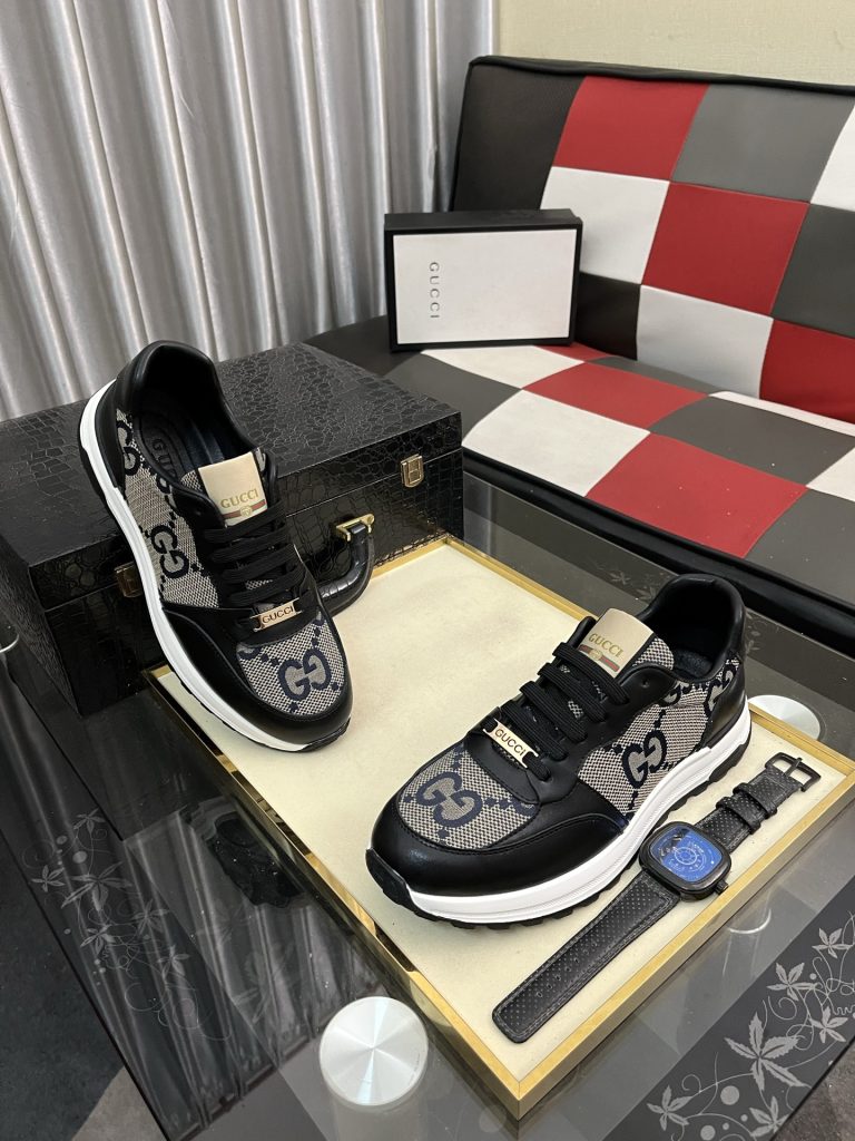 GUCCI メンズ スニーカー ブラック グレー デザイン 2色入 ✨ - 画像 3
