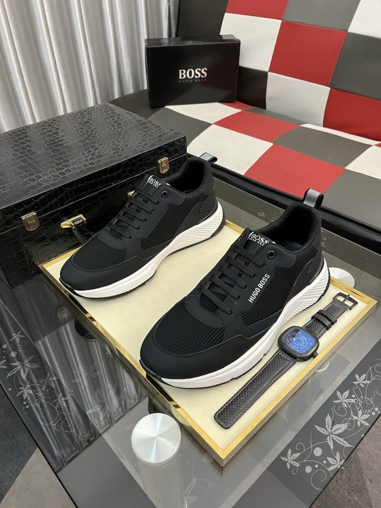 HUGO BOSS メンズ スニーカー ブラック ファッション スポーツシューズ 4色 | 🧢 - 画像 2