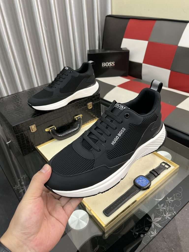 HUGO BOSS メンズ スニーカー ブラック ファッション スポーツシューズ 4色 | 🧢 - 画像 5