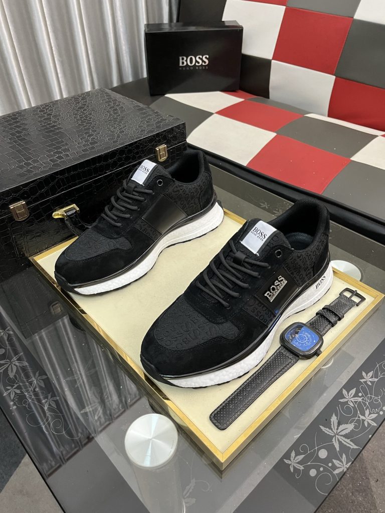 HUGO BOSS メンズスニーカー 黒 ブラック 2色展開 本革 19000円以上 ✨ - 画像 2