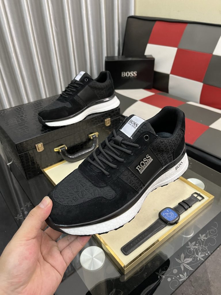 HUGO BOSS メンズスニーカー 黒 ブラック 2色展開 本革 19000円以上 ✨ - 画像 5