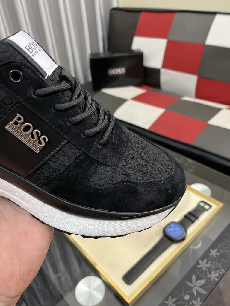HUGO BOSS メンズスニーカー 黒 ブラック 2色展開 本革 19000円以上 ✨ - 画像 6