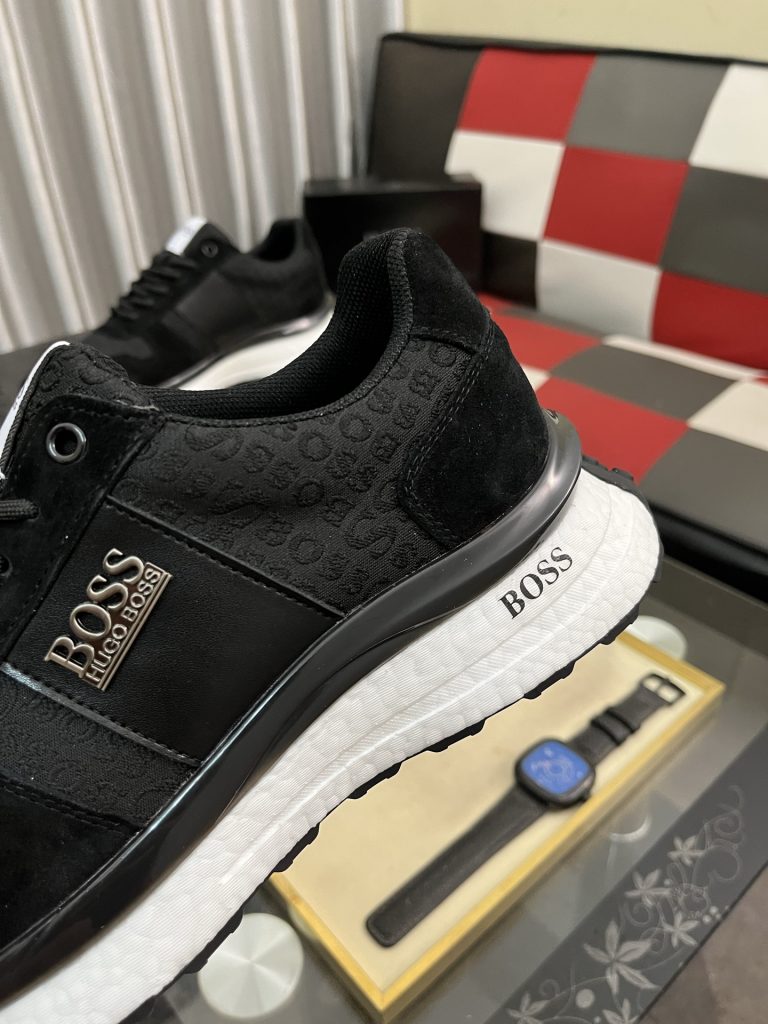HUGO BOSS メンズスニーカー 黒 ブラック 2色展開 本革 19000円以上 ✨ - 画像 7