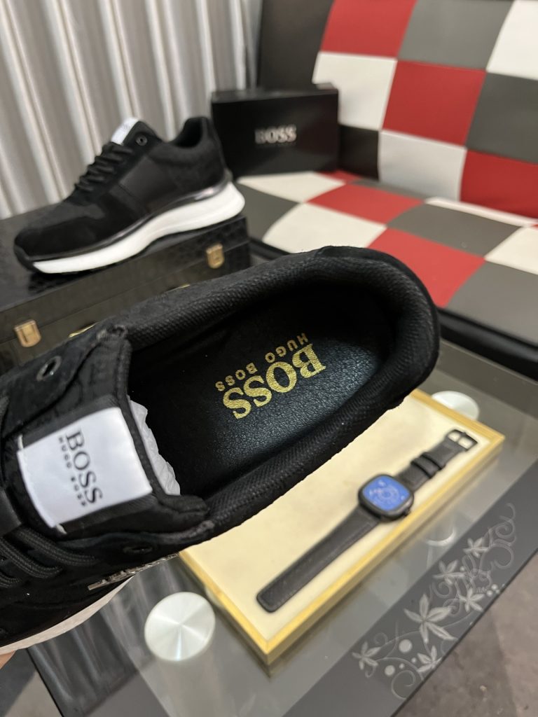 HUGO BOSS メンズスニーカー 黒 ブラック 2色展開 本革 19000円以上 ✨ - 画像 8