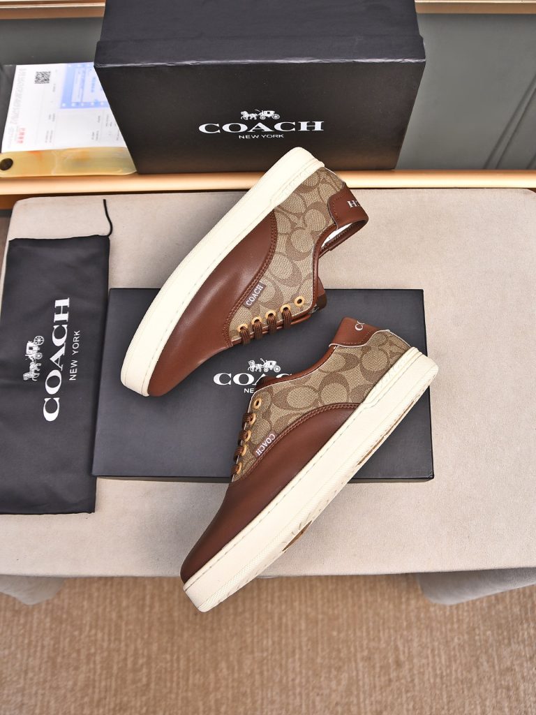 COACH メンズ スニーカー 2色 本革 ブラウン ブラック 送料無料 🎁 - 画像 7