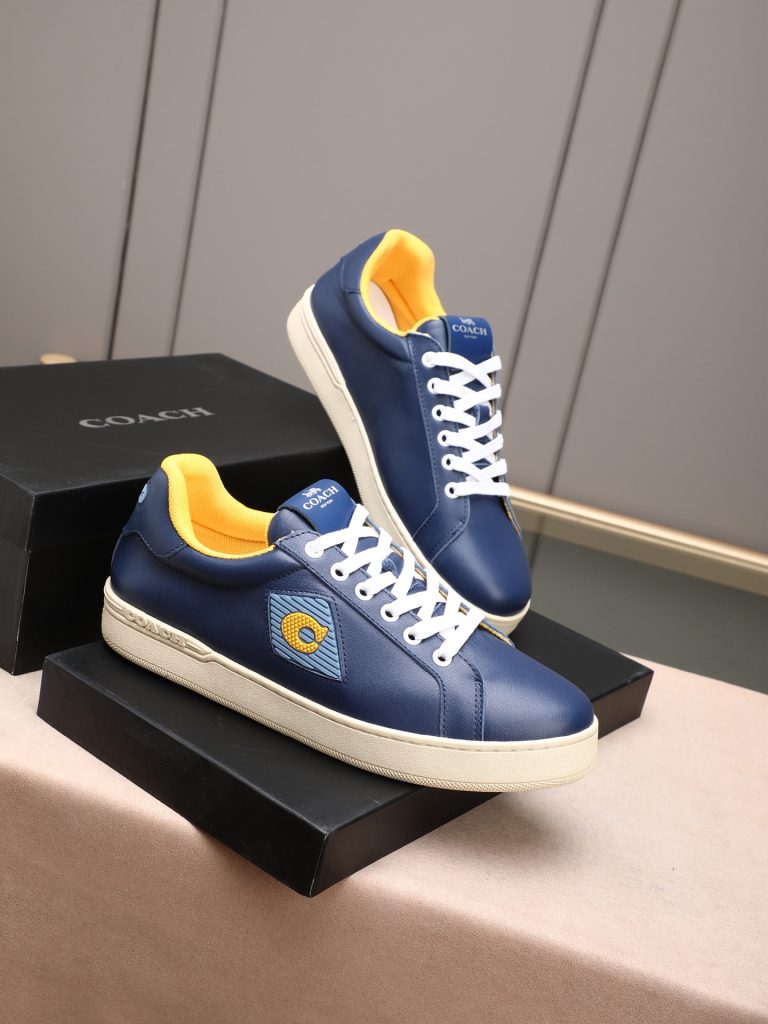COACH メンズ スニーカー ブルーより黄色のアクセントが映える 4色入 🥾 - 画像 4