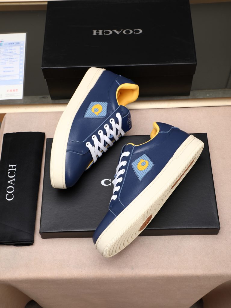COACH メンズ スニーカー ブルーより黄色のアクセントが映える 4色入 🥾 - 画像 7