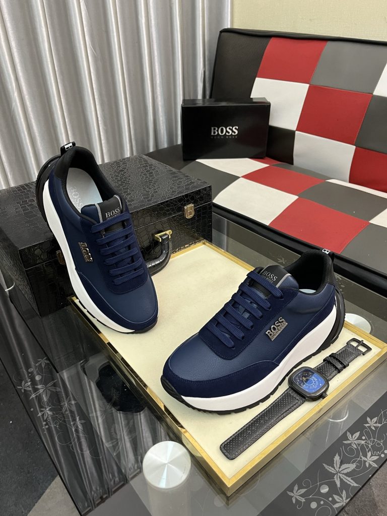 HUGO BOSS メンズ スニーカー ブルーメタリック 2色 2023年新作 🧦 - 画像 3