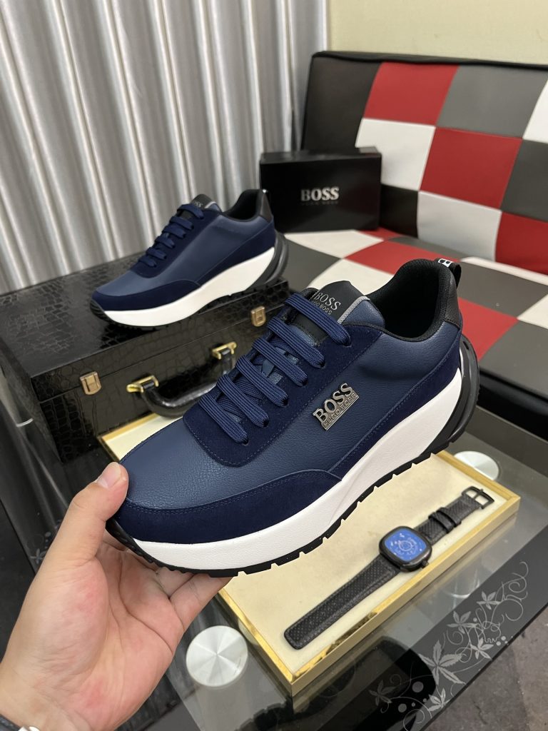 HUGO BOSS メンズ スニーカー ブルーメタリック 2色 2023年新作 🧦 - 画像 5