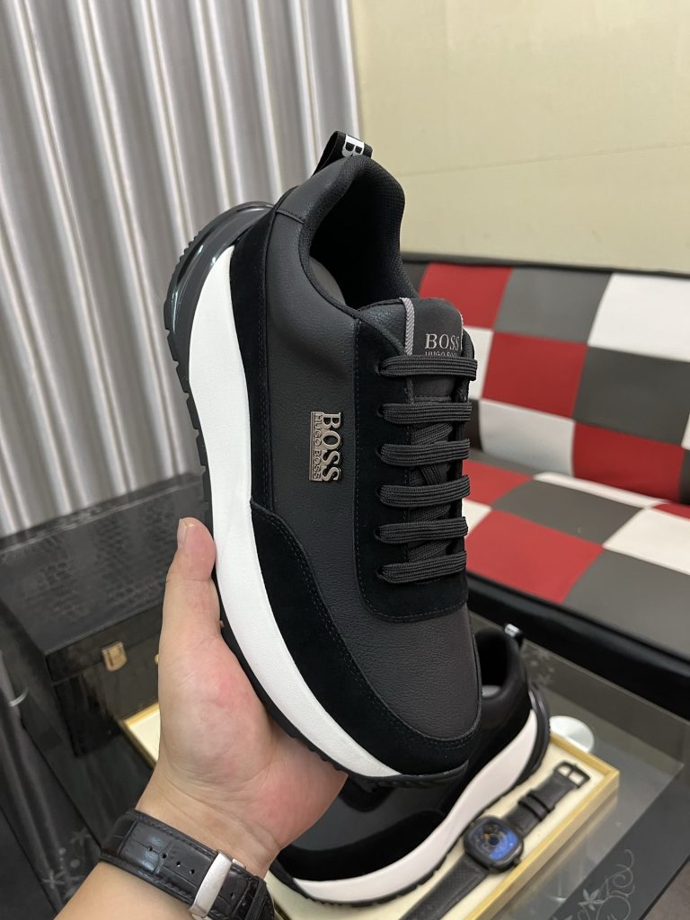 HUGO BOSS メンズ スニーカー 黒 白 2色 ファッション スタイリッシュ 💼 - 画像 4