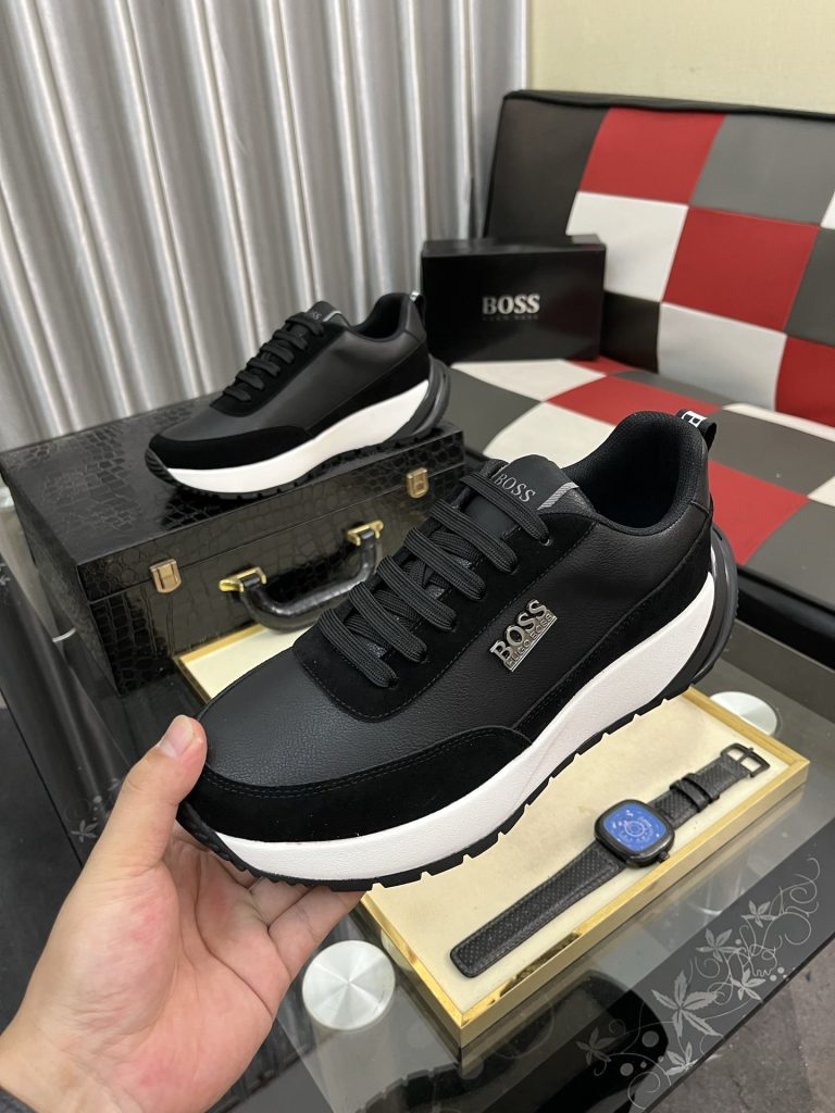 HUGO BOSS メンズ スニーカー 黒 白 2色 ファッション スタイリッシュ 💼 - 画像 5
