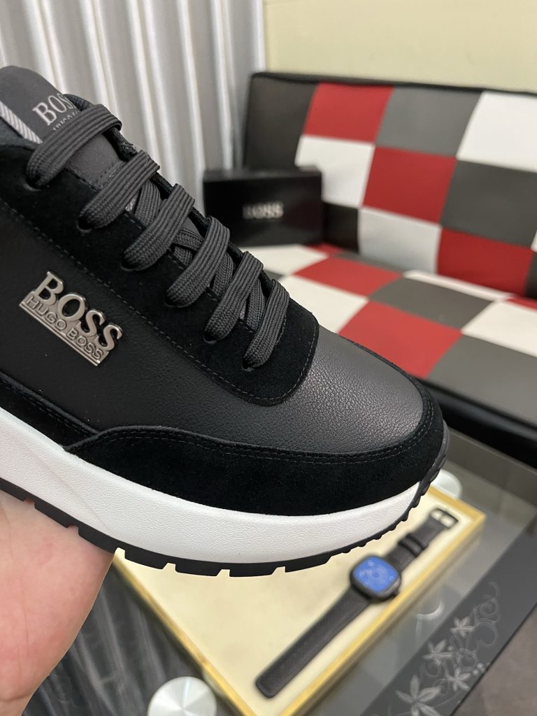 HUGO BOSS メンズ スニーカー 黒 白 2色 ファッション スタイリッシュ 💼 - 画像 6