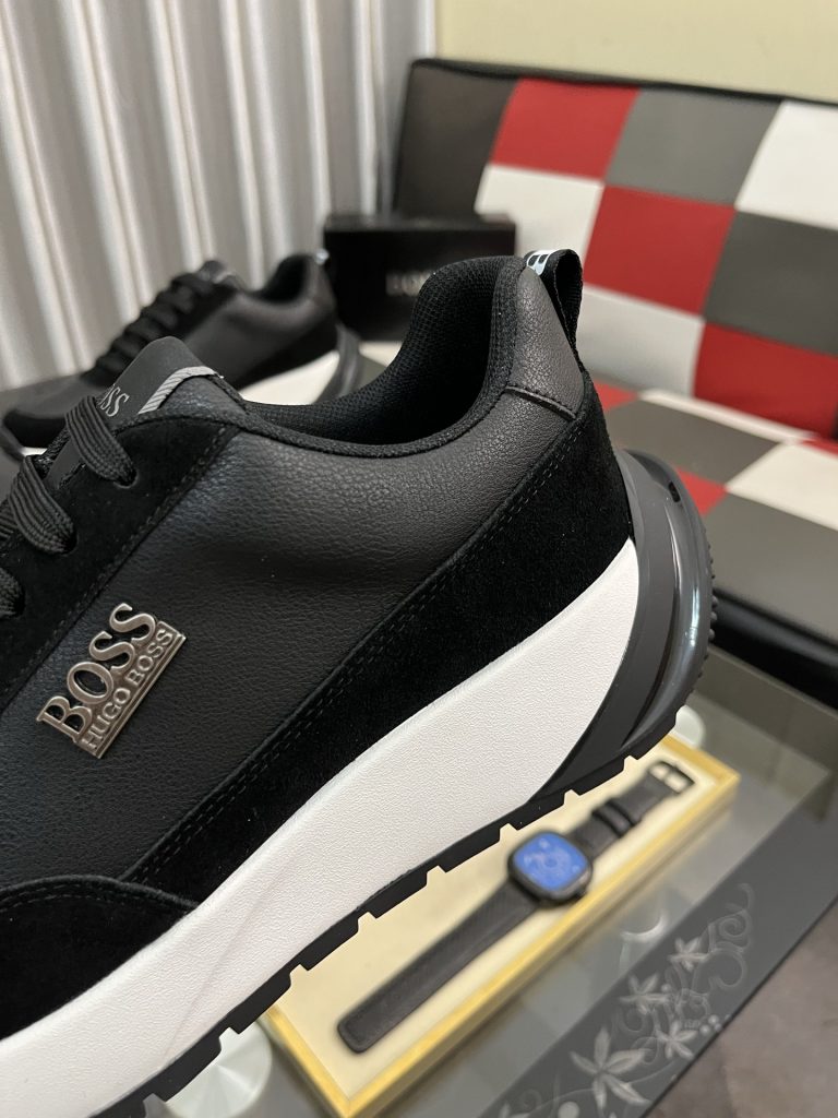 HUGO BOSS メンズ スニーカー 黒 白 2色 ファッション スタイリッシュ 💼 - 画像 7