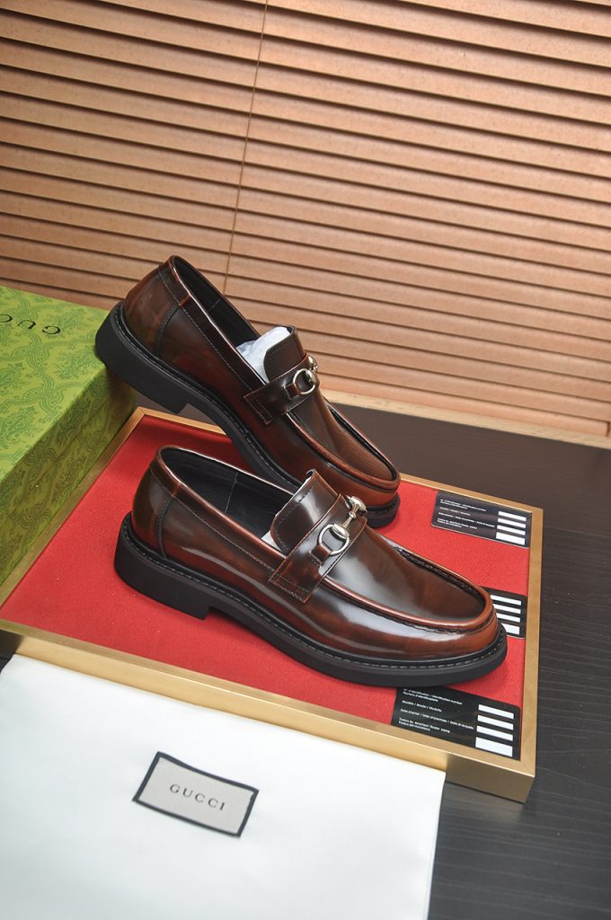 GUCCI メンズ ローファー ブラウン 本革 ファッション ビジネスシューズ 1足 162字 - 画像 6