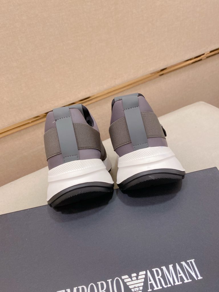 エミリオ・アルマニ メンズ スニーカー 細かいストライプとロゴのアクセントが洗練されたデザイン グレー 1足¥15,000 🥾 - 画像 8