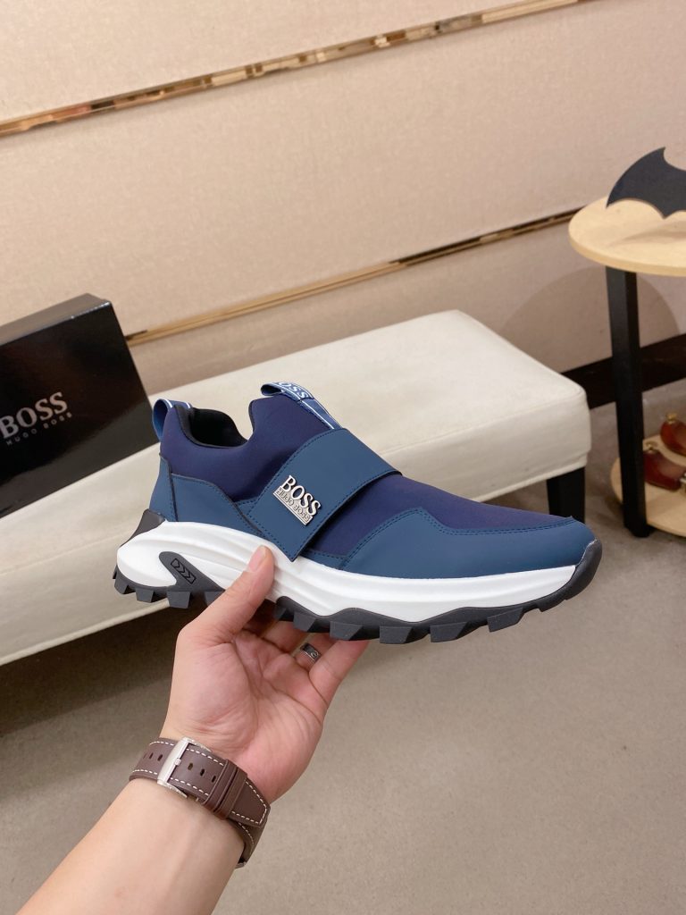 HUGO BOSS メンズ ローカットスニーカー ブルー 2色 4色入 🧦 - 画像 4