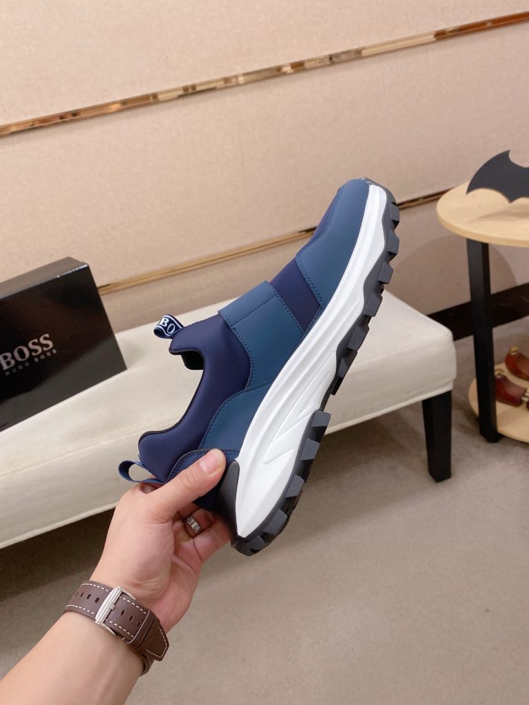 HUGO BOSS メンズ ローカットスニーカー ブルー 2色 4色入 🧦 - 画像 5
