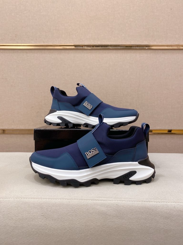 HUGO BOSS メンズ ローカットスニーカー ブルー 2色 4色入 🧦 - 画像 7