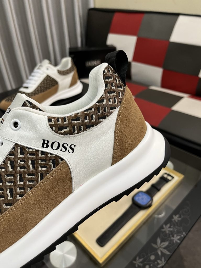 HUGO BOSS メンズスニーカー ブラウン×ホワイト ローカット 2色展開 🐊 - 画像 7