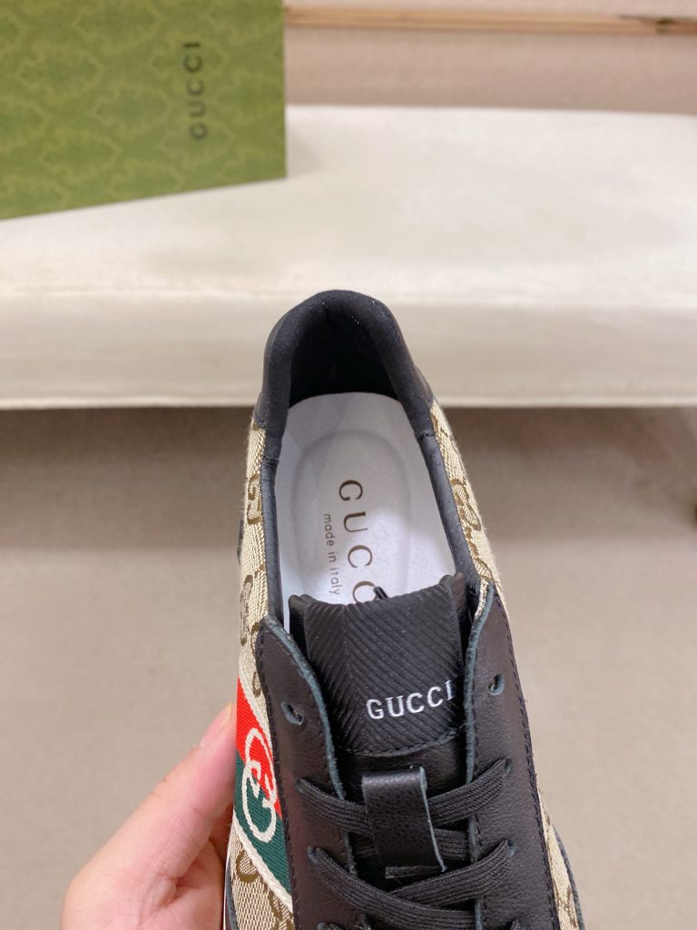 GUCCI メンズ スニーカー グッチ レッドグリーンストライプ ダブルGロゴ 2色入 🎩 - 画像 6