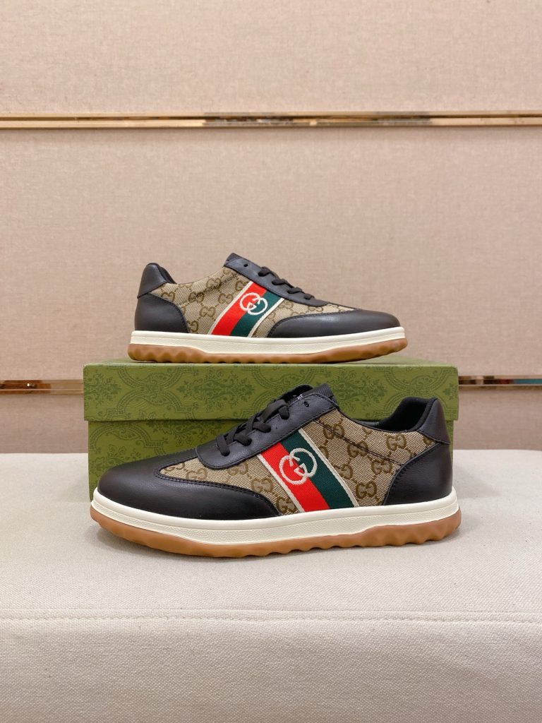 GUCCI メンズ スニーカー グッチ レッドグリーンストライプ ダブルGロゴ 2色入 🎩 - 画像 7