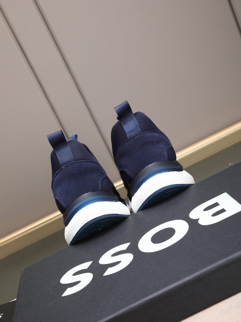 HUGO BOSS メンズ スニーカー ネイビー 3色入 スリッポン シューズ 軽量 通気性抜群 💼 - 画像 5