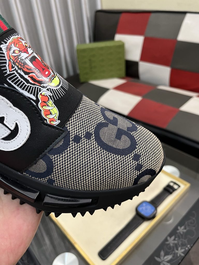 GUCCI メンズスニーカー タイガーデザイン 2色展開 本革 ファッション スタイリッシュ 🐯 - 画像 6