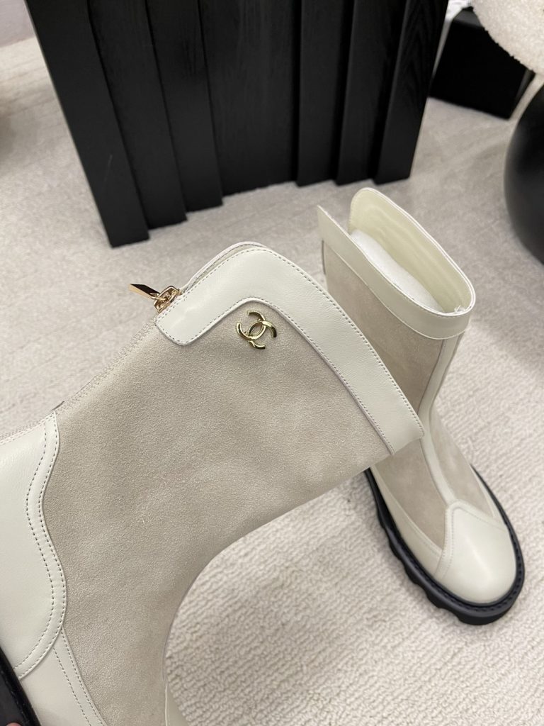 エレガントな CHANEL レディース ブーツ 2色 ブラック ホワイト 36-41 サイズ サイドジップ ファッション ブーツ 2023秋冬 新作 - 画像 7