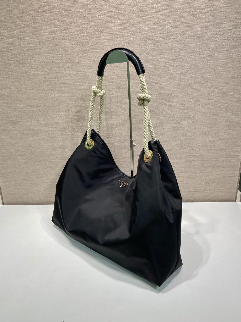 プラダ ハンドバッグ 黒 トートバッグ ロープハンドル 1色入 - 画像 3