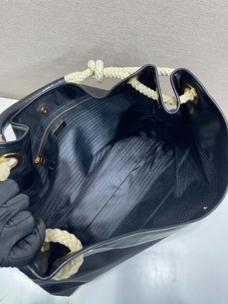 プラダ ハンドバッグ 黒 トートバッグ ロープハンドル 1色入 - 画像 8