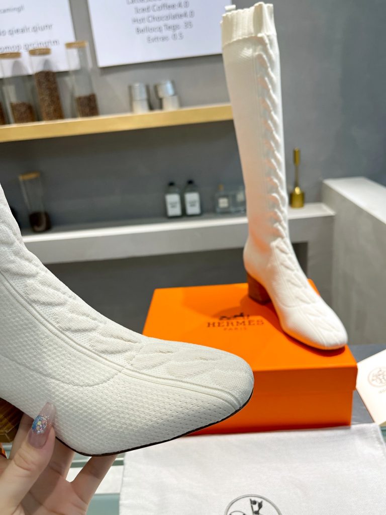 シンプルで上品　エルメス定番人気ブーツ　boots　フォンテーヌ 60　5色　HERMES　ロングブーツ　ニットブーツ - 画像 5