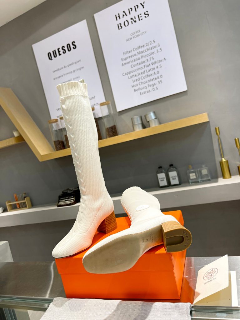 シンプルで上品　エルメス定番人気ブーツ　boots　フォンテーヌ 60　5色　HERMES　ロングブーツ　ニットブーツ - 画像 7