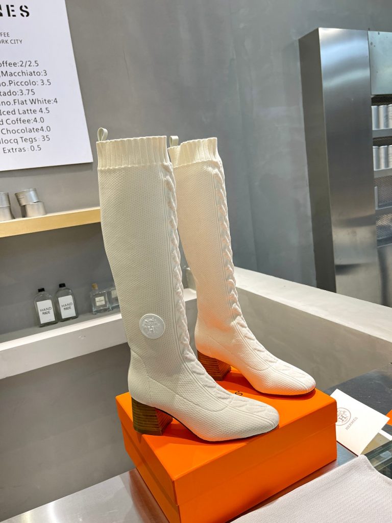 シンプルで上品　エルメス定番人気ブーツ　boots　フォンテーヌ 60　5色　HERMES　ロングブーツ　ニットブーツ - 画像 3