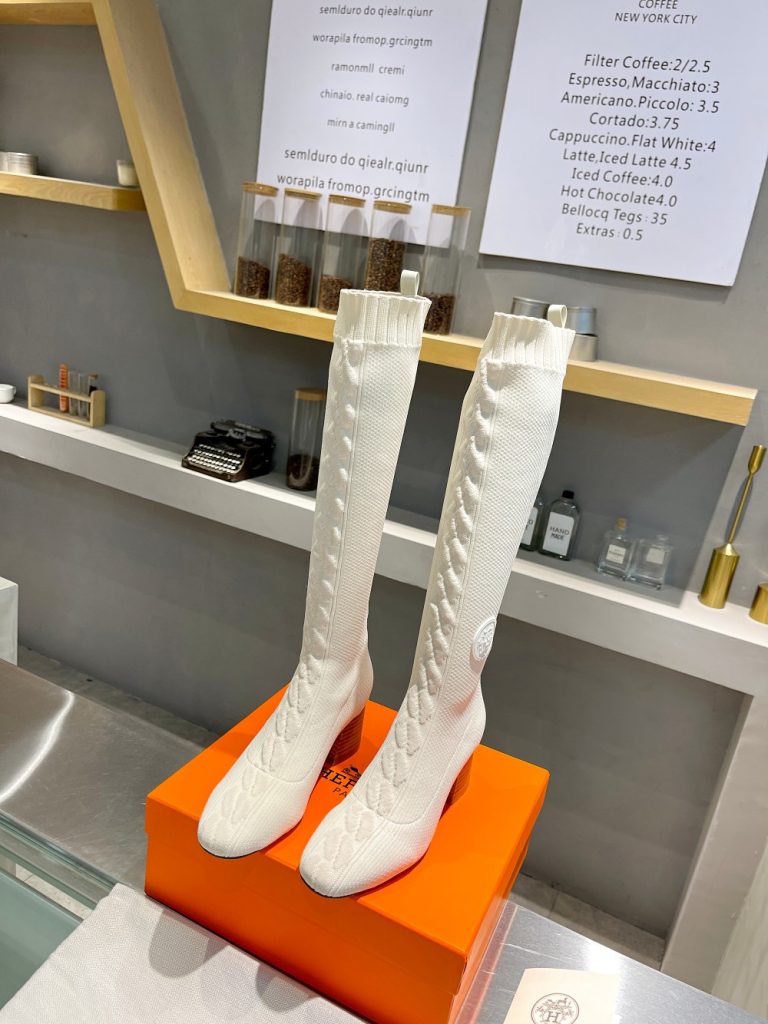 シンプルで上品　エルメス定番人気ブーツ　boots　フォンテーヌ 60　5色　HERMES　ロングブーツ　ニットブーツ - 画像 2