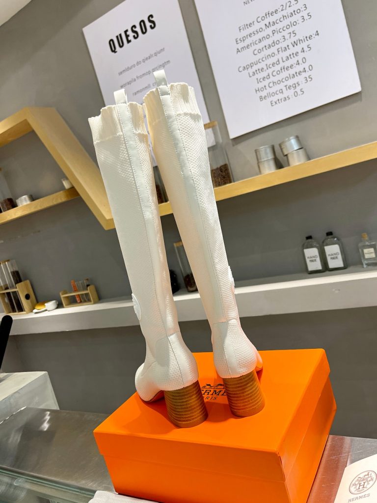 シンプルで上品　エルメス定番人気ブーツ　boots　フォンテーヌ 60　5色　HERMES　ロングブーツ　ニットブーツ - 画像 8